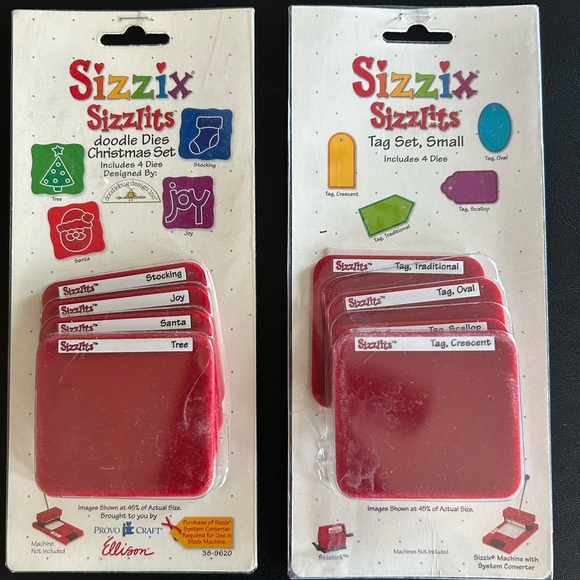 Sizzix Sizzlits Cutting Dies Christmas Set and Tag Set - Picture 1 of 7
